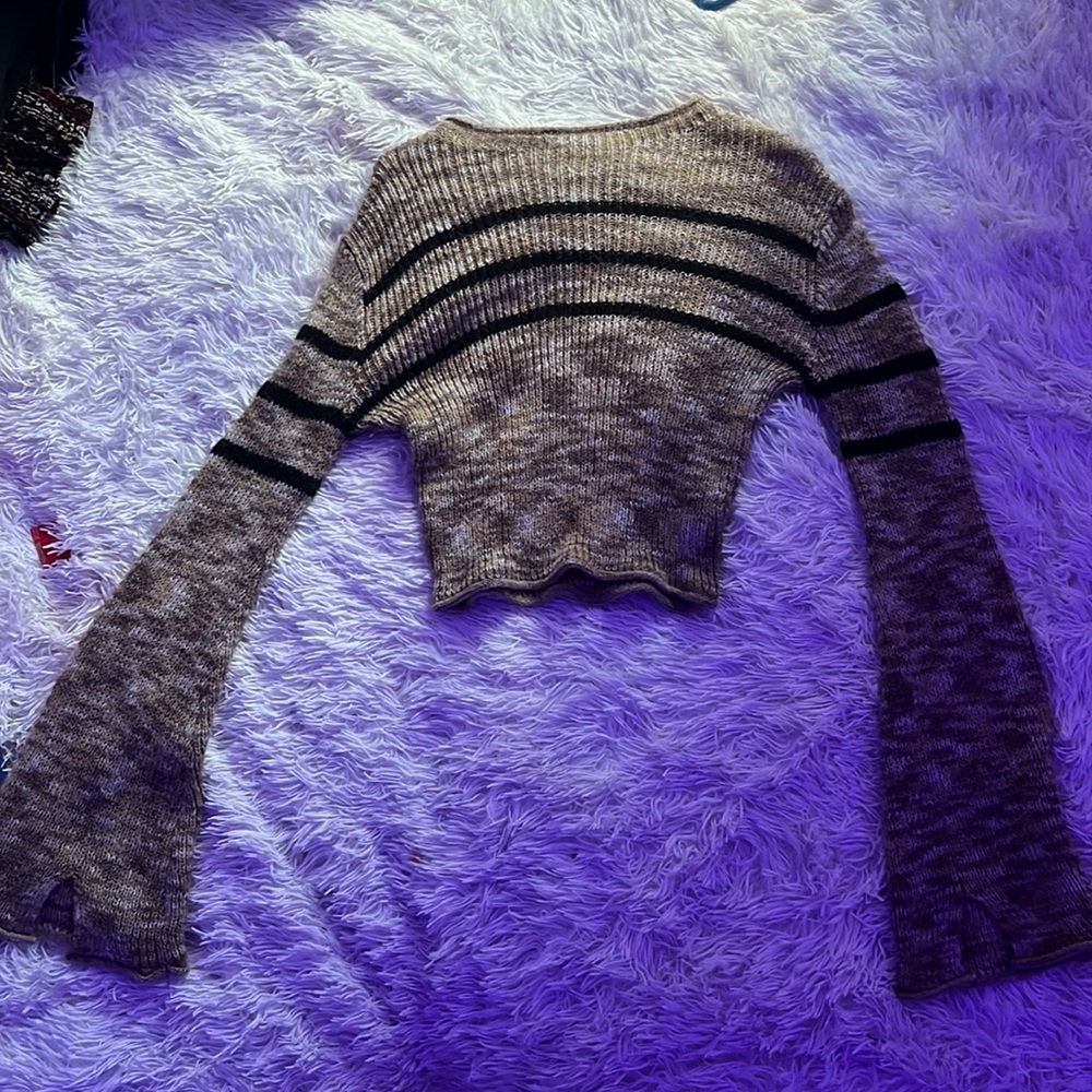 Long sleeve - Cropped Top - Multicolored - Sweater - Size: S US: 4